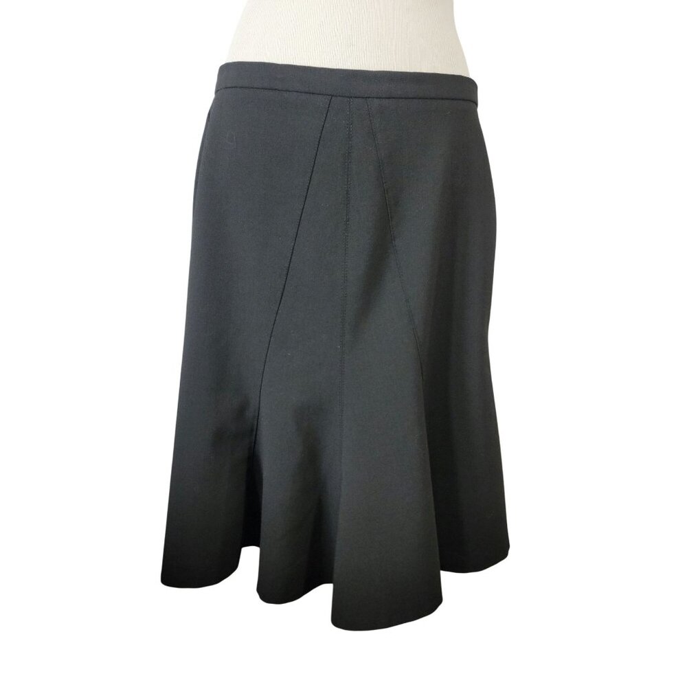 Express Design Studio Black Flared Skirt Size 4 Polyester Rayon Blend